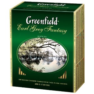 Чай GREENFIELD Earl Grey, черный с бергамотом, 100 пакетиков