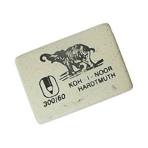 Ластик KOH-I-NOOR Elephant 300/60, 31х21х08мм, прямоугольный, натуральный каучук, белый