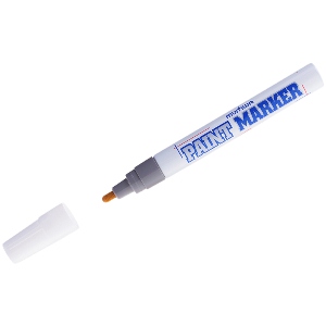 Маркер-краска (лак) MUNHWA Paint Marker, 2-4мм, нитро-основа, металлический корпус, СЕРЕБРО