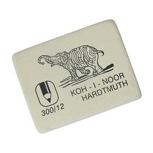 Ластик KOH-I-NOOR Elephant 300/12, 48х37х16мм, прямоугольный, натуральный каучук, белый