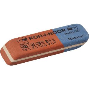 Ластик KOH-I-NOOR Blue Star 60, 57х14х8мм. скошенный, комбинированный, натуральный каучук