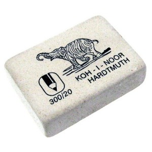 Ластик KOH-I-NOOR Elephant 300/20, 45х32х12мм, прямоугольный, натуральный каучук, белый