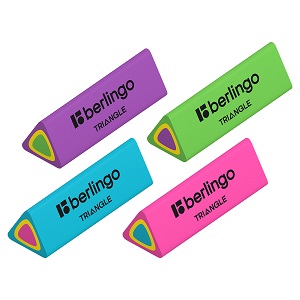 Ластик BERLINGO, 44х15х15 мм, треугольный, ассорти, 00110