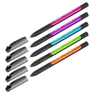 Ручка шариковая масляная BERLINGO Color Zone stick, 0.7мм, резиновая манжетка, стержень СИНИЙ 70950