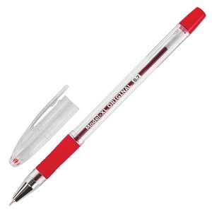 Ручка шариковая масляная BRAUBERG Max-Oil, 0,7мм, резинов.манжетка, стер-нь КРАСНЫЙ 170289