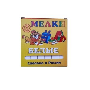 Мел школьный белый, 6шт/уп