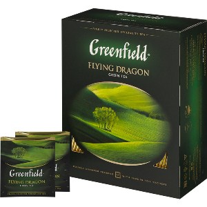 Чай GREENFIELD Flying Dragon, зеленый, 100 фольг. пакетиков
